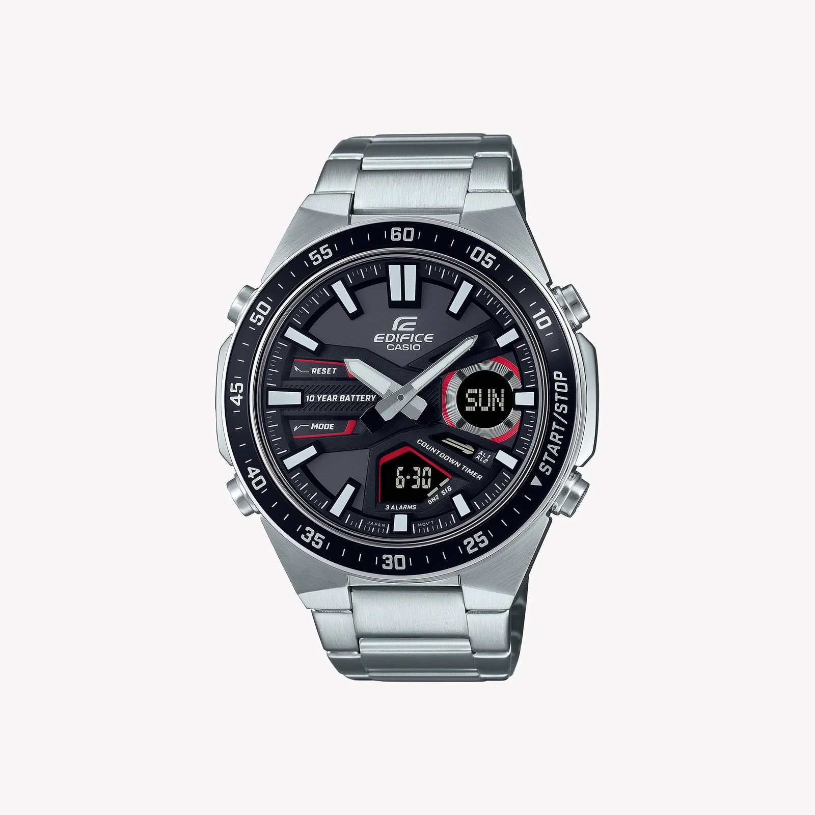 Casio Men's Silver Stainless Steel Watch, Black Accents | Efv-C110d-1a4vef by i-watch