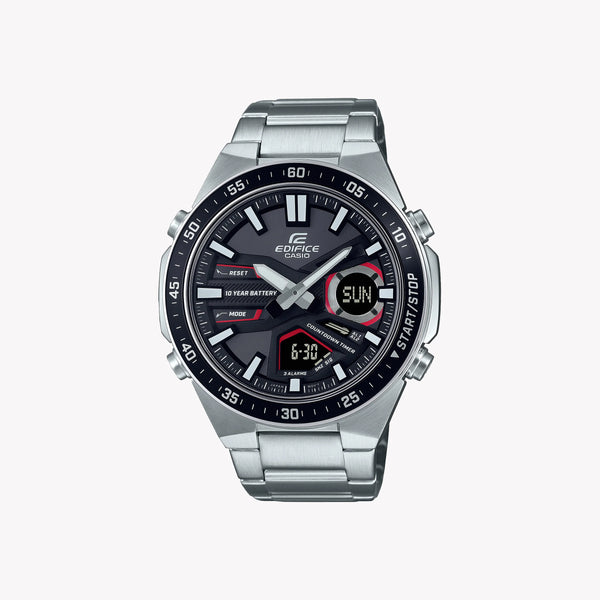Casio Men's Silver Stainless Steel Watch, Black Accents | Efv-C110d-1a4vef by i-watch