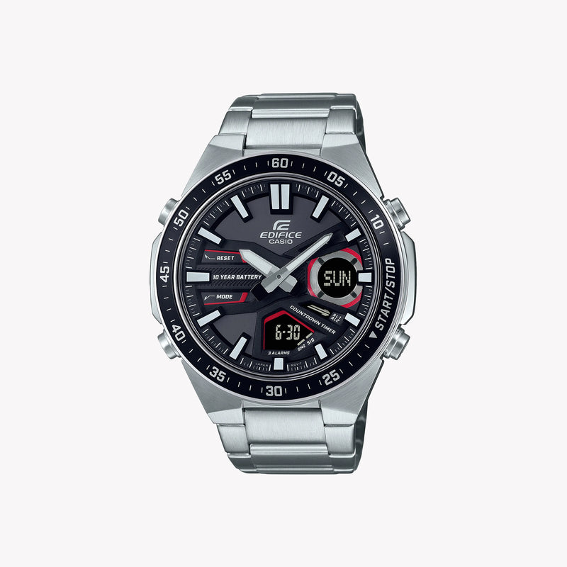 Casio Men's Silver Stainless Steel Watch, Black Accents | Efv-C110d-1a4vef by i-watch