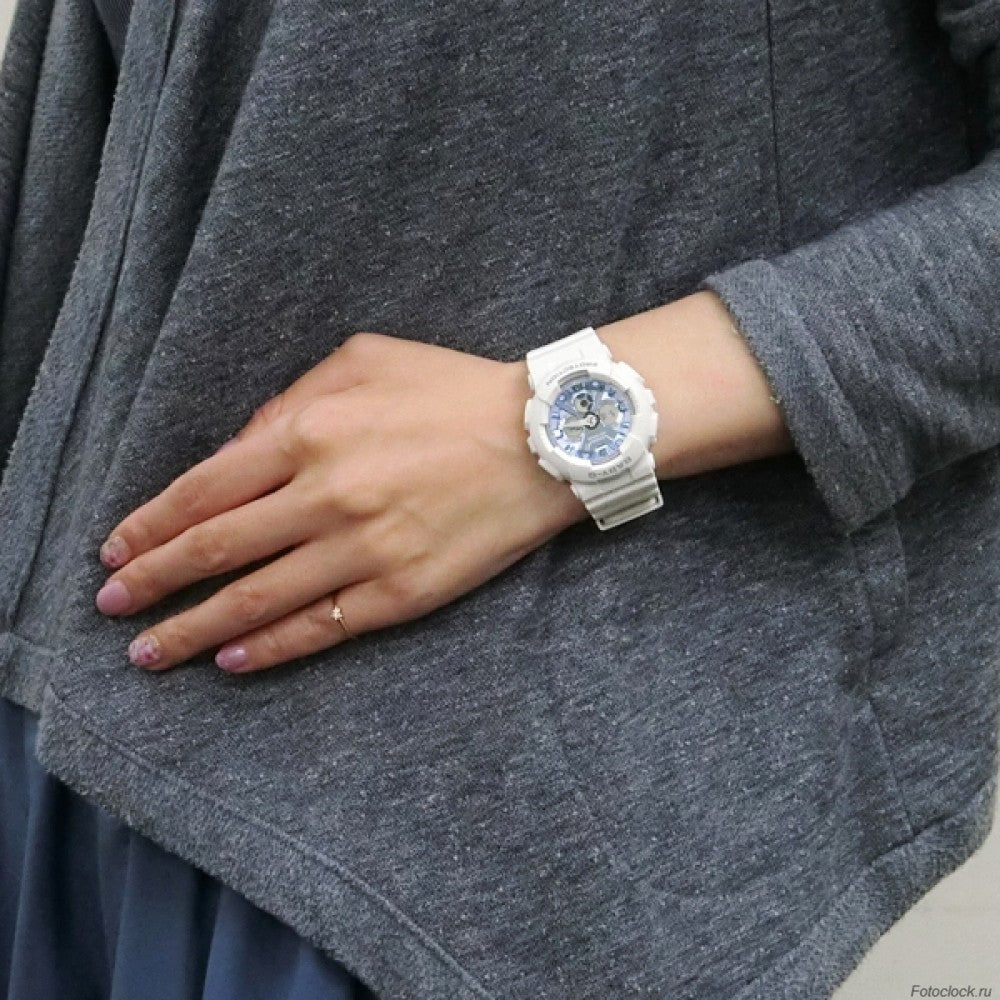 BABY-G BA-130-7A2DR - SPORTY CHIC - Women's White Resin Watch with Digital Dial and Color Pop-i-Watch-4