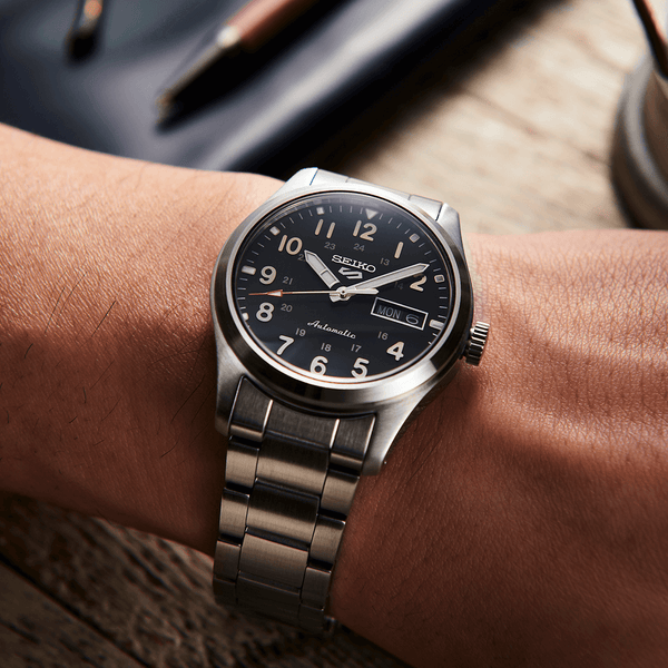 Seiko Men's Silver Stainless Steel Watch, Black Dial | Srpg27k1 by i-watch