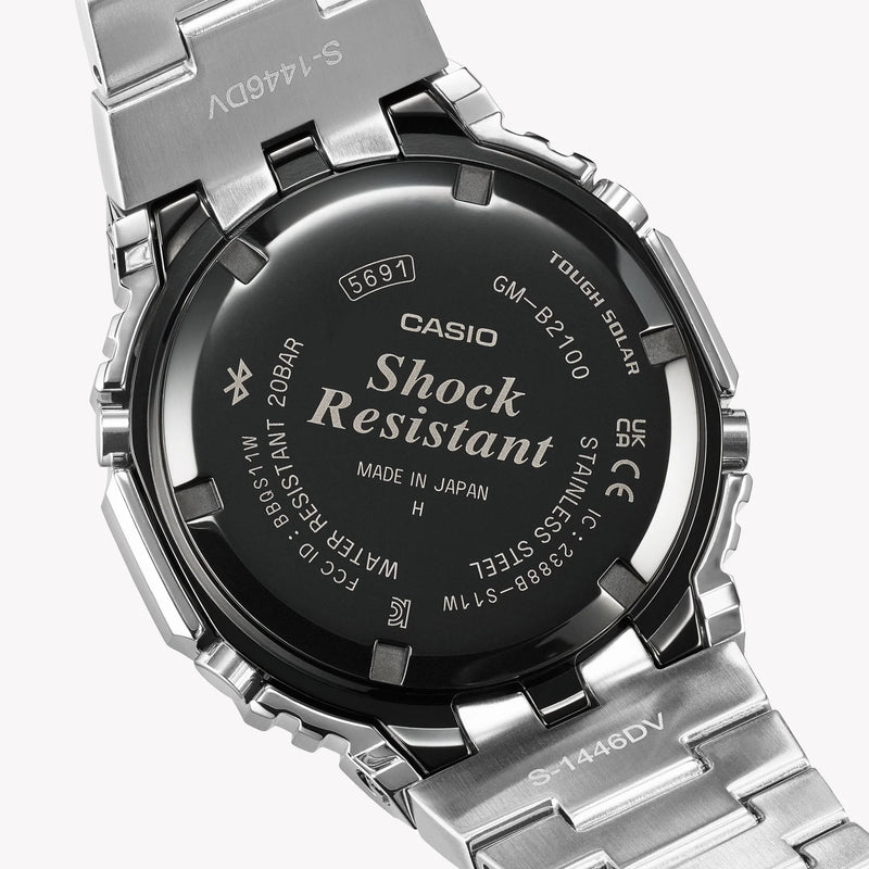 Casio Men's Stainless Steel Blue Dial Watch, Silver | Gm-B2100ad-2aer by i-watch