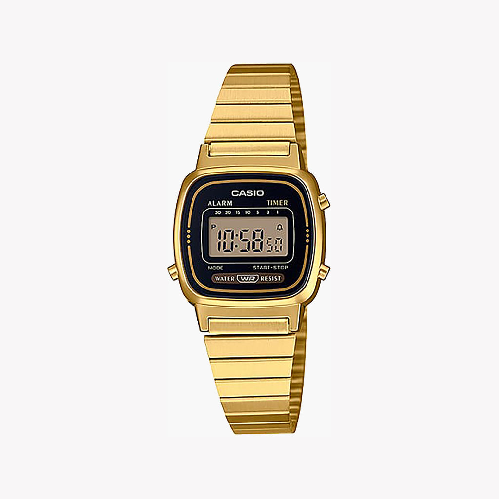 Casio Vintage Mod. Iconic Mini Gold Black Watch - SKU LA-670WGA-1-i-Watch