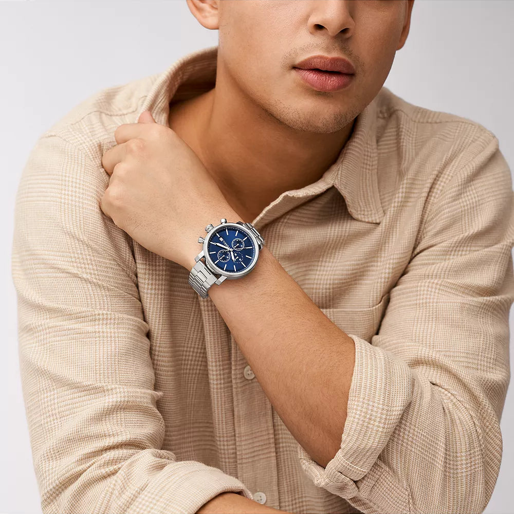 FOSSIL BQ2846 - BOLD SOPHISTICATION - MODERN MEN'S WATCH WITH STAINLESS STEEL BAND & BLUE DIAL-i-Watch-4