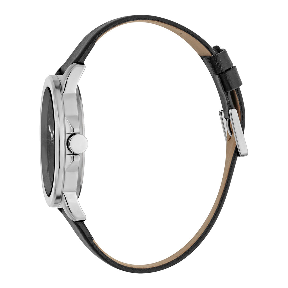 Esprit Men's Timepiece - Elegant Black Leather & Stainless Steel Design by i-watch