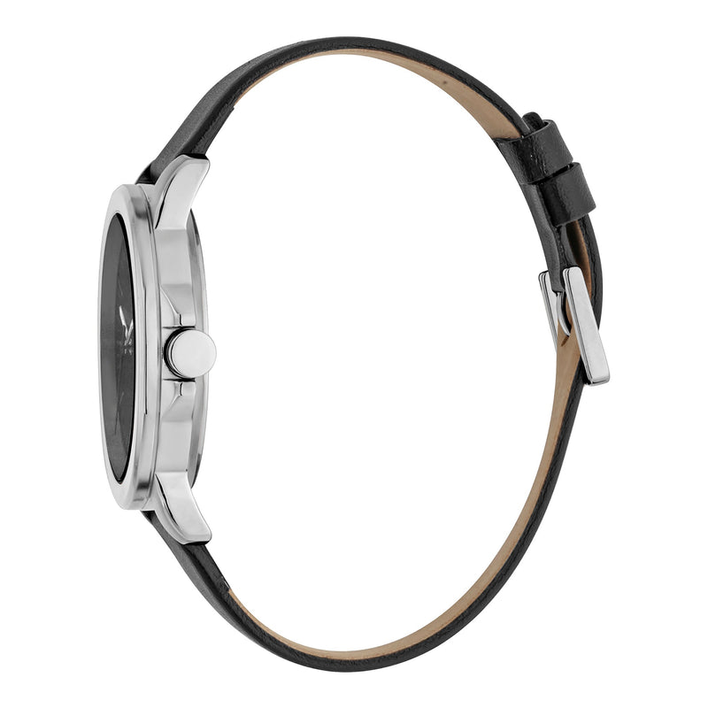 Esprit Men's Timepiece - Elegant Black Leather & Stainless Steel Design by i-watch