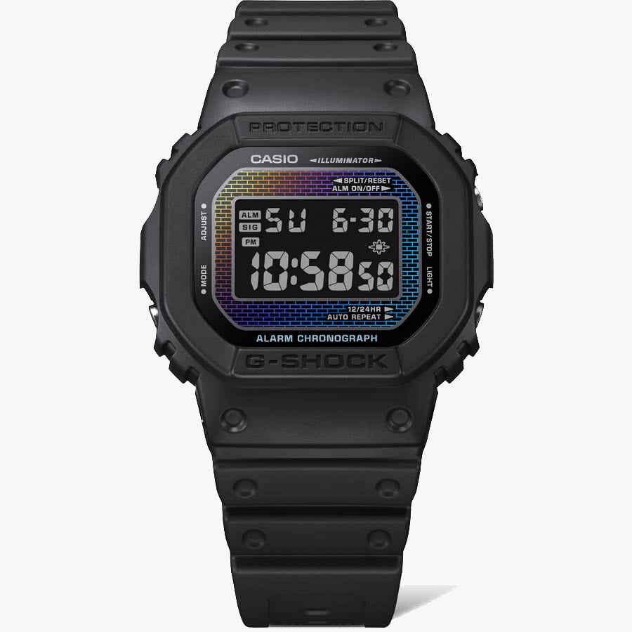 ساعة G-Shock The Origin - Rainbow Brick Wall Serie DW-5600RW-1ER للجنسين