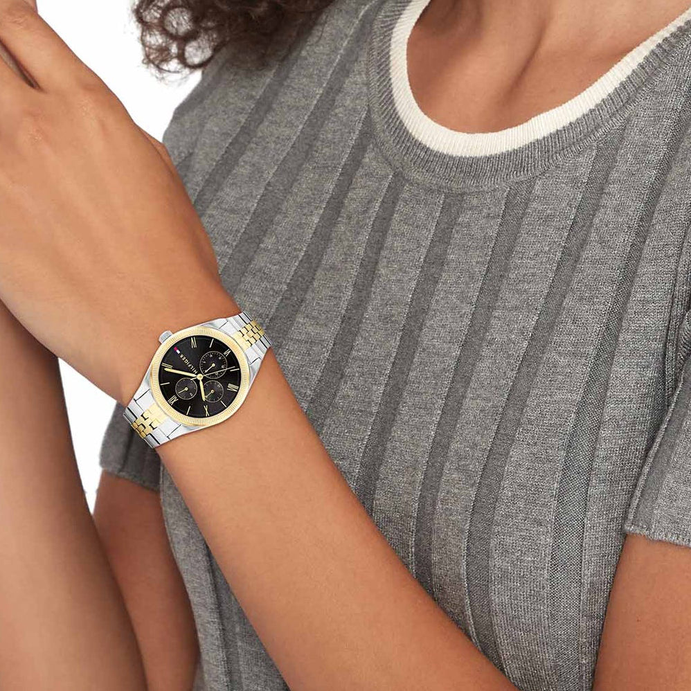 TOMMY HILFIGER 1685263 ELEGANT GLOW - STUNNING GOLD AND BLACK WOMEN'S WATCH-i-Watch-4