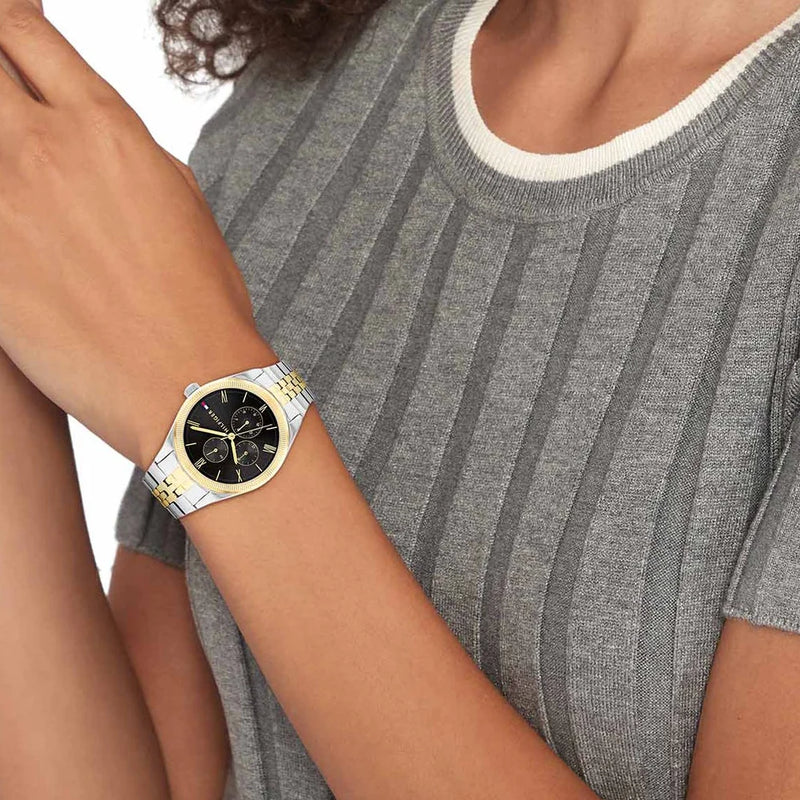 Tommy Hilfiger Men's Silver Watch, Black Dial | Sku: 1685263 by i-watch