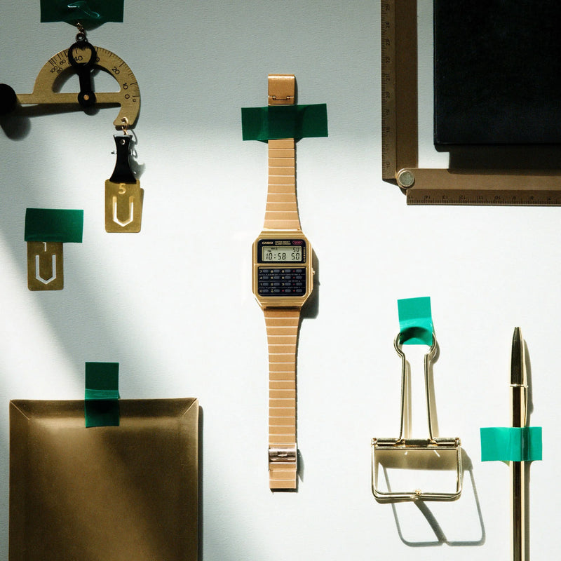 Casio Men's Gold Stainless Steel Watch, Calculator | Ca-500weg-1adf by i-watch