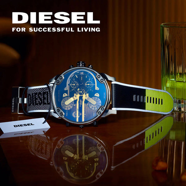 Diesel Men's Silver Stainless Steel, Multicolor Nylon | Dz7429 by i-watch
