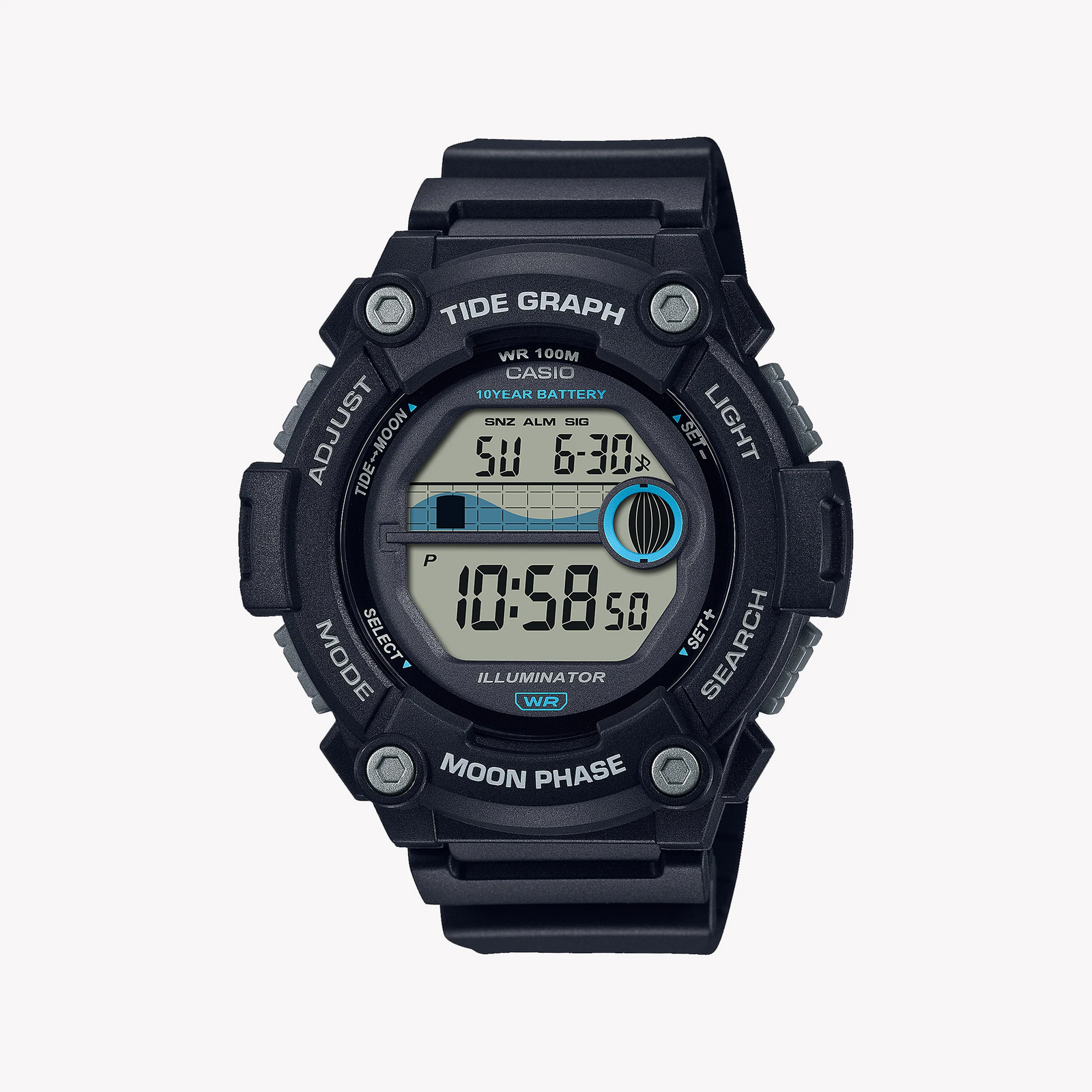 Casio Ws-1300h-1avdf Adventurer - Rugged Sporty Men's Watch With Black Resin Band & Digital Display by i-watch