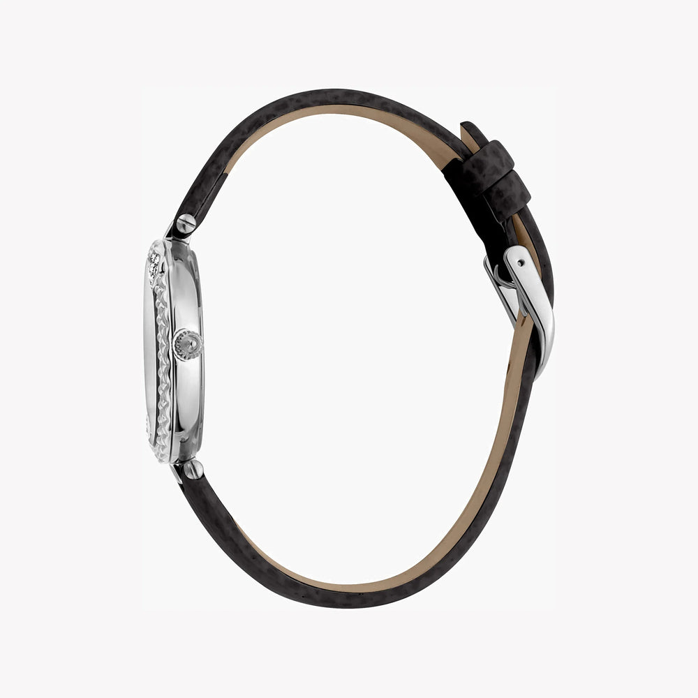 Just Cavalli Women's Silver Watch, Black Leather Band | Jc1l197l0015 by i-watch