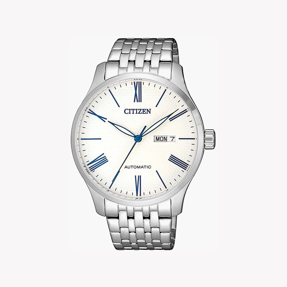 Citizen Men's Silver Stainless Steel Watch, White Dial | Nh8350-59b by i-watch