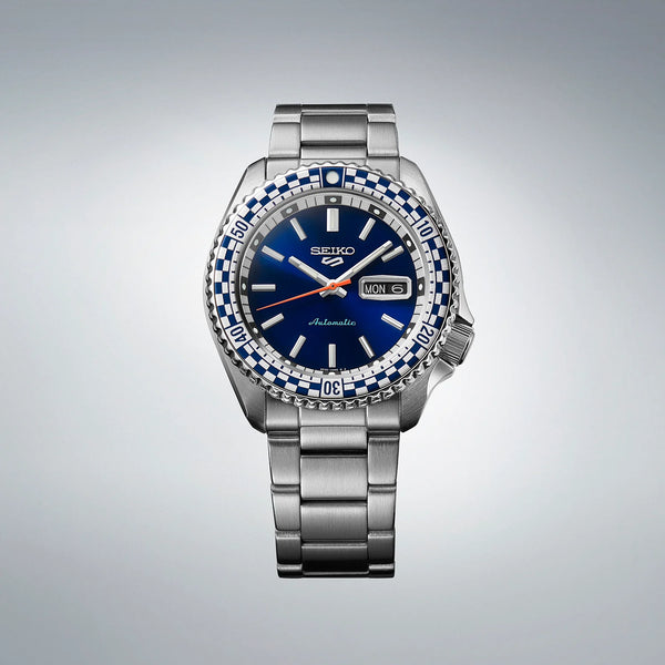 Seiko 5 Men's Silver Watch, Dark Blue Dial | Srpk65k1 by i-watch
