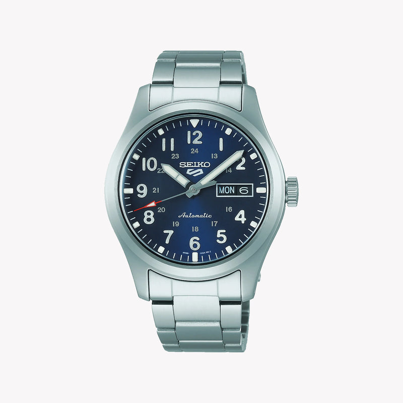 Seiko 5 Men's Silver Watch, Blue Dial | Srpg29k1 by i-watch