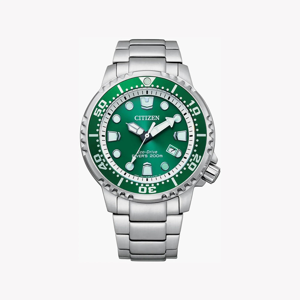 Citizen Men's Silver Stainless Steel Watch, Green Dial | Bn0158-85x by i-watch