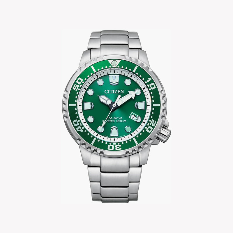 Citizen Men's Silver Stainless Steel Watch, Green Dial | Bn0158-85x by i-watch