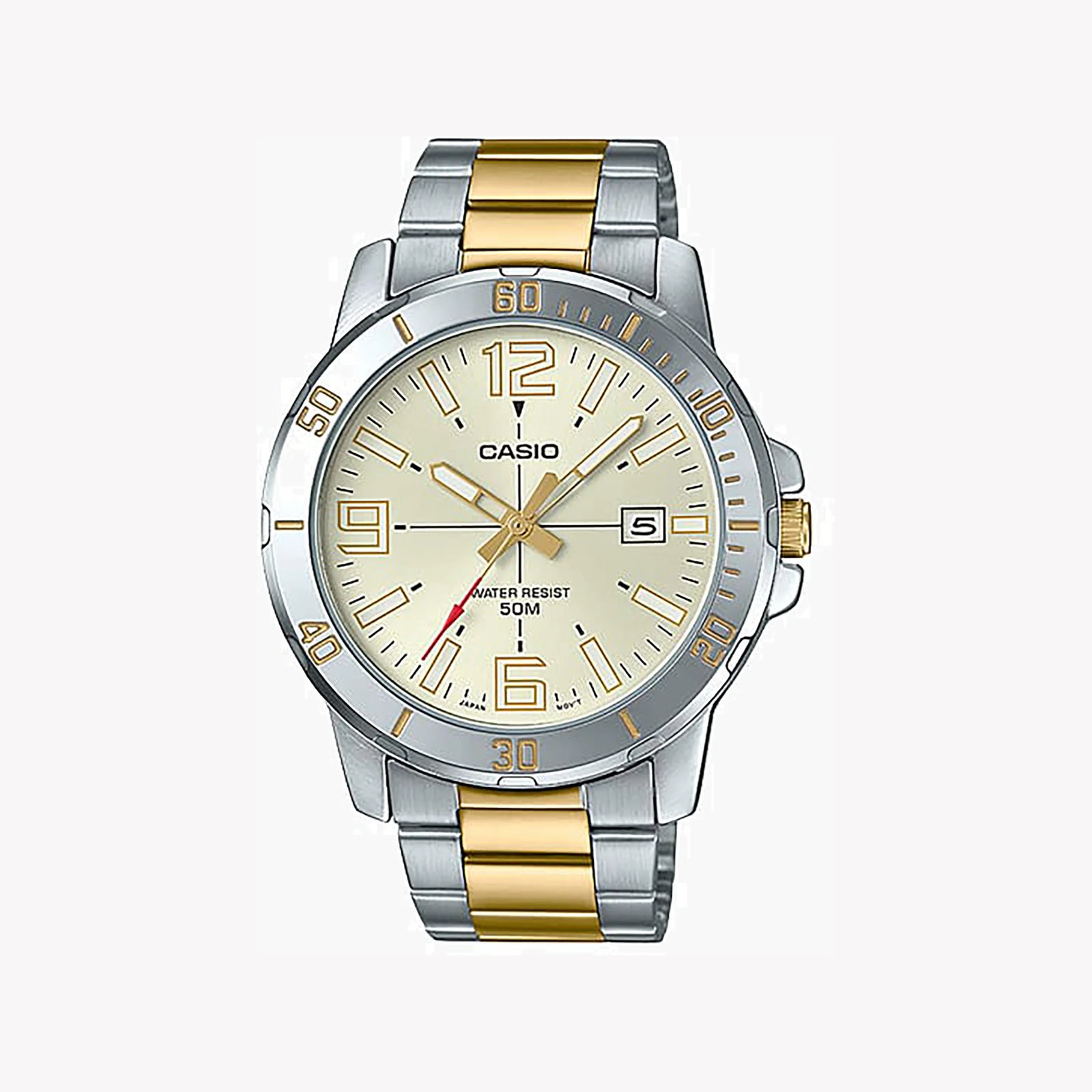 Casio Men's Stainless Steel Watch, Beige Dial | Mtp-Vd01sg-9bv by i-watch