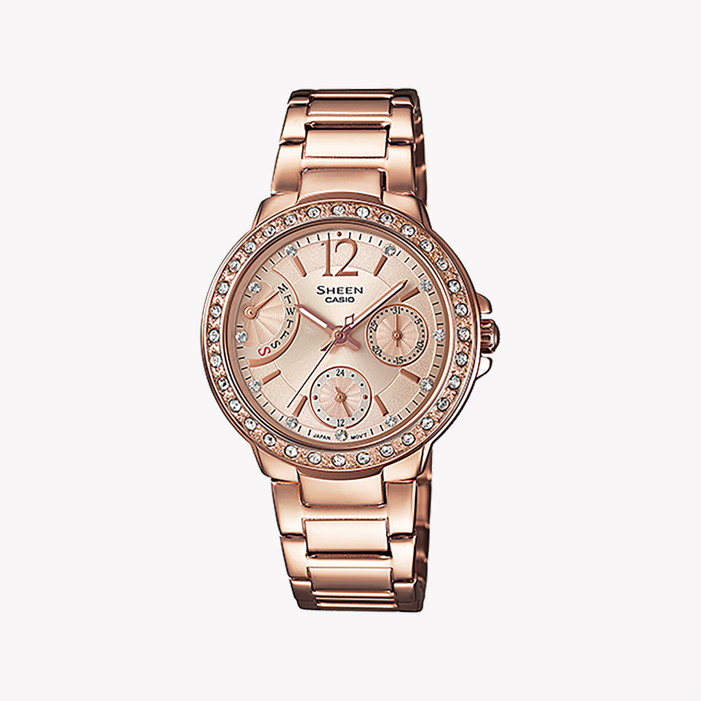 CASIO SHE-3805PG-9AUDR ROSE GOLD ELEGANCE - SOPHISTICATED WOMEN'S TIMEPIECE
