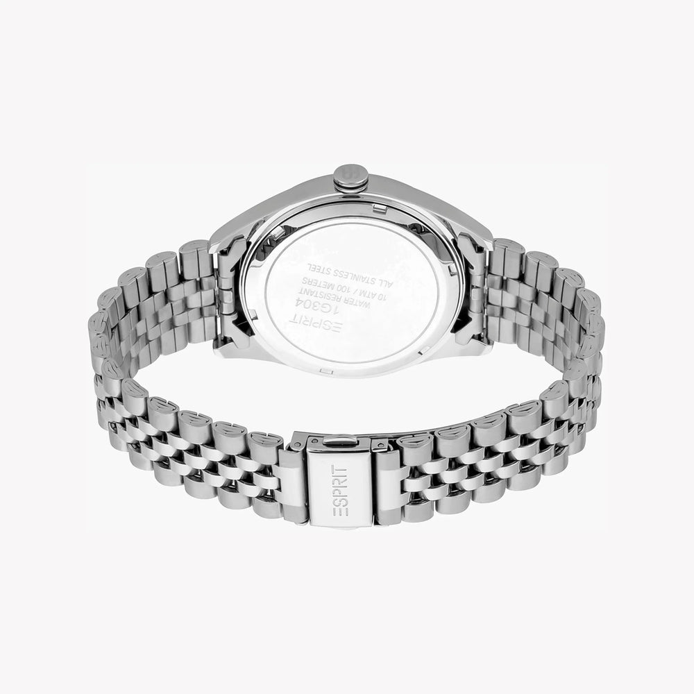Esprit Men's Silver Stainless Steel Watch, Black Dial | Es1g173m0065 by i-watch