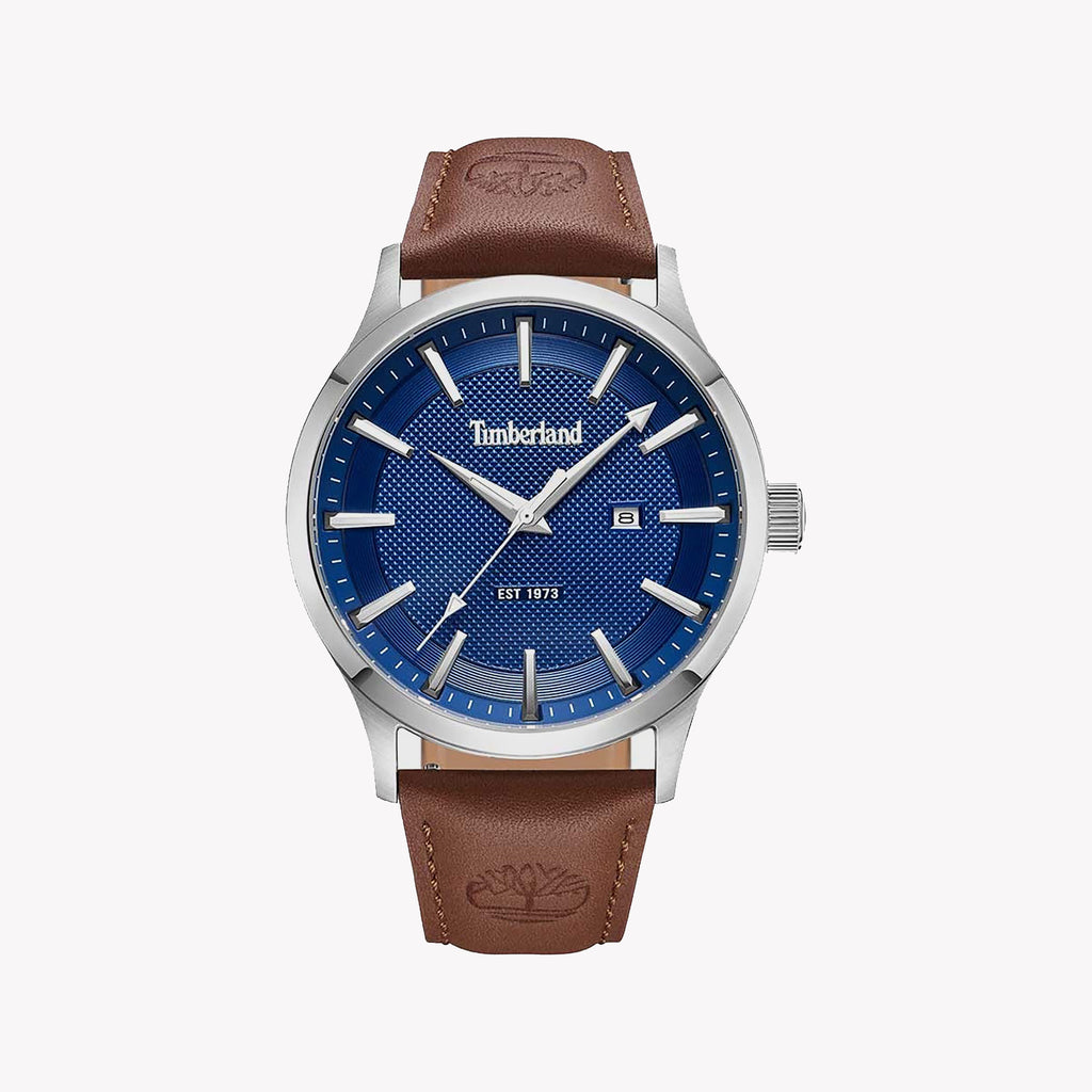 TIMBERLAND TDWGB0041001 - RUGGED ELEGANCE MEN’S WATCH WITH LEATHER BAND & BOLD BLUE DIAL