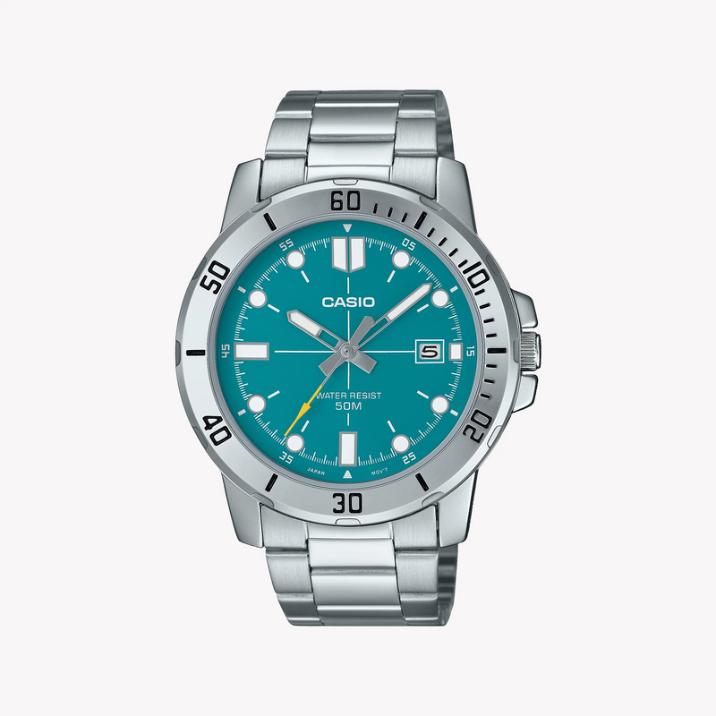 Casio Men's Stainless Steel Watch, Blue Dial | Mtp-Vd01d-3e2vudf by i-watch