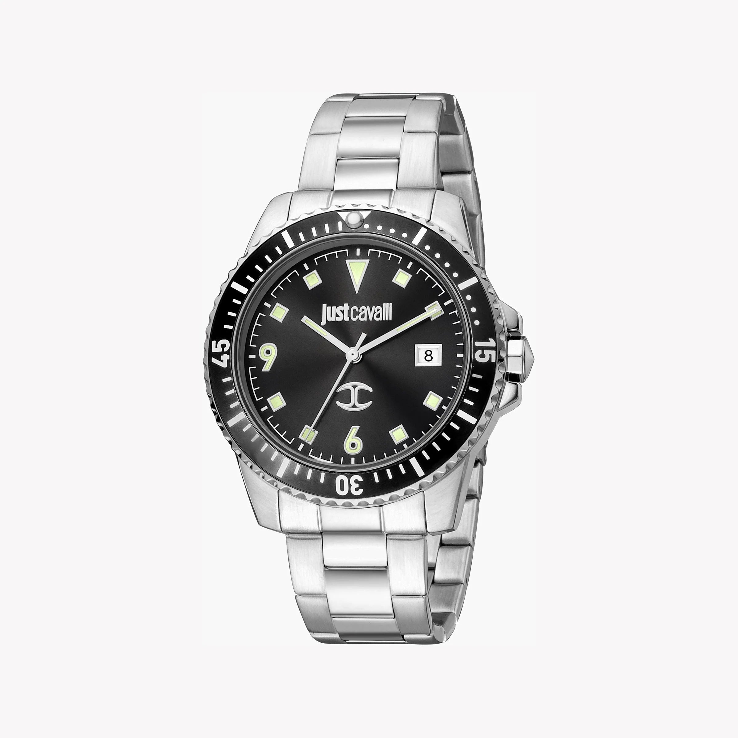 JUST CAVALLI ELEGANT STEEL - TIMELESS MEN'S WATCH WITH BLACK DIAL & SILVER BAND