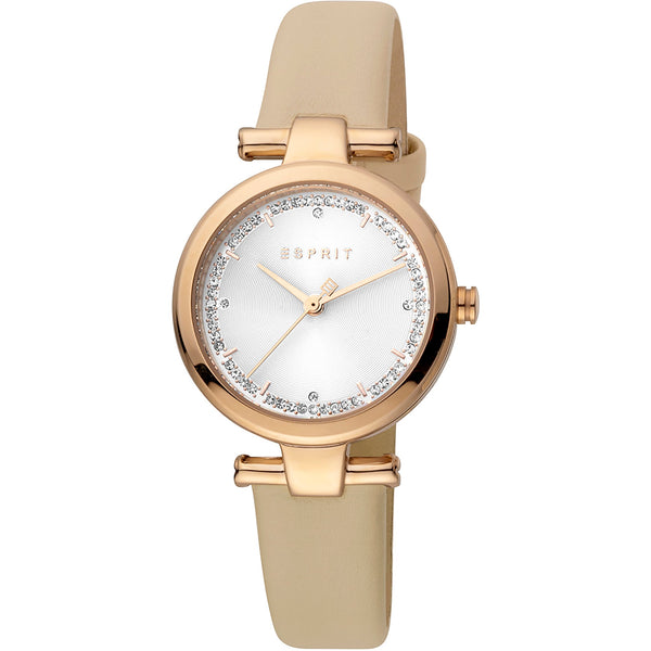 Esprit Women's Watch With Rose Gold Stainless Steel Case And Beige Leather Band by i-watch