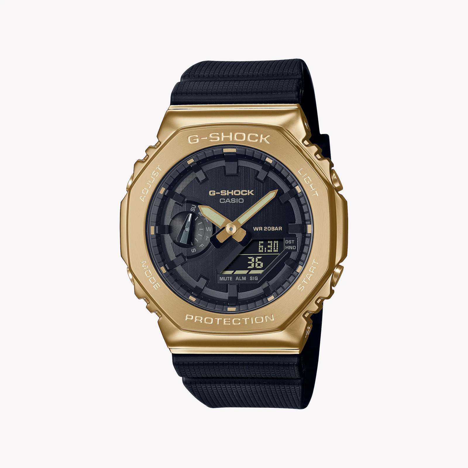 Casio G-Shock Gm-2100g-1a9dr - Bold Gold Metal Clad Men's Watch With Black Resin Band by i-watch