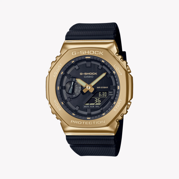 Casio G-Shock Gm-2100g-1a9dr - Bold Gold Metal Clad Men's Watch With Black Resin Band by i-watch