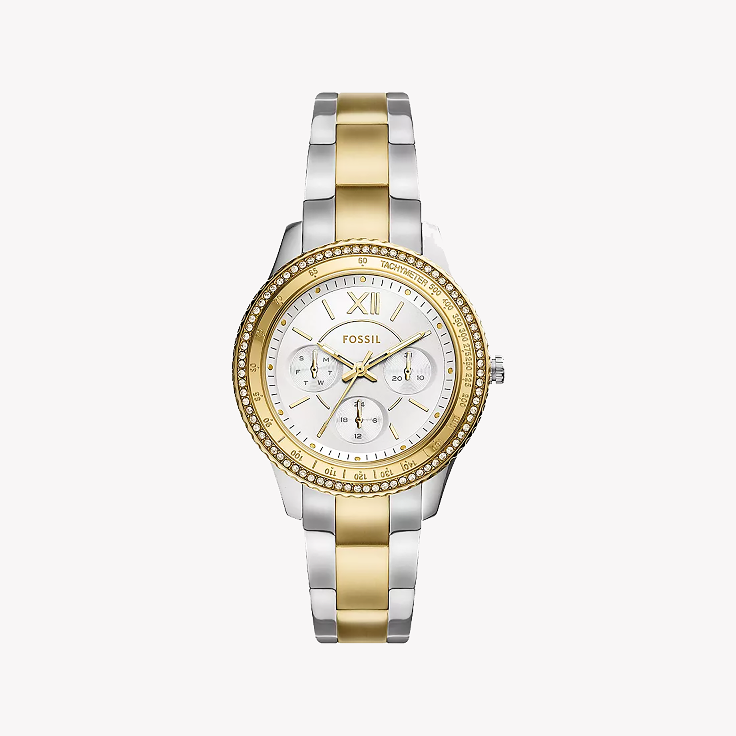 FOSSIL ES5107 TIMELESS ELEGANCE - SOPHISTICATED GOLD WOMEN'S WATCH with Silver Dial and Quartz Movement