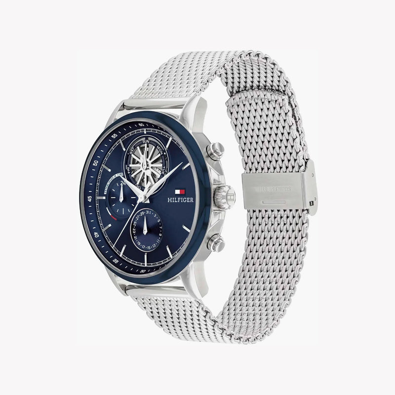 Tommy Hilfiger Men's Silver Stainless Steel Watch, Blue Dial | 1692154 by i-watch