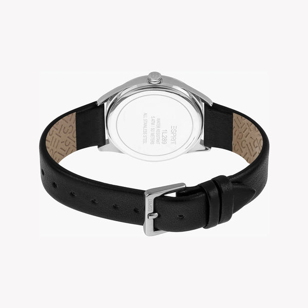 ESPRIT Women's Watch with Silver Stainless Steel Case and Black Leather Band-i-Watch-4