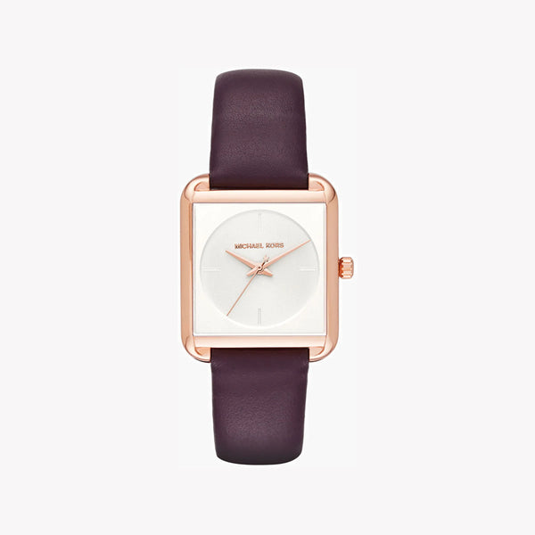 MICHAEL KORS MK2585 ROSE GOLD & PURPLE LEATHER - CHIC MODERN WOMEN'S WATCH