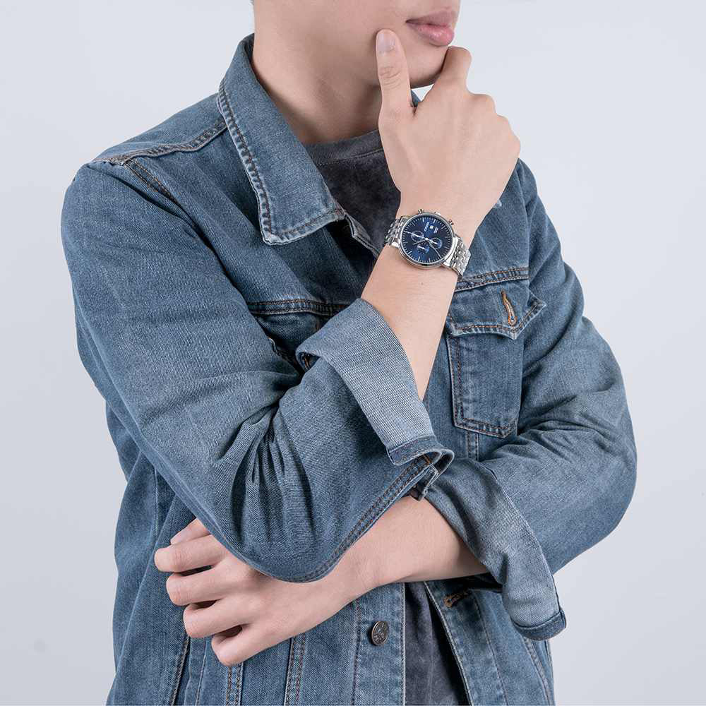 Citizen Men's Silver Watch, Blue Dial | An3610-55l by i-watch