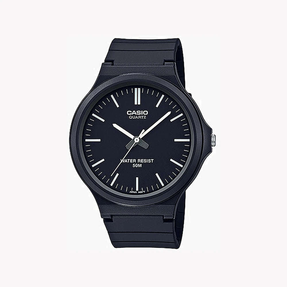 Casio Men's Black Resin Watch, Black Dial | Mw-240-1ev by i-watch