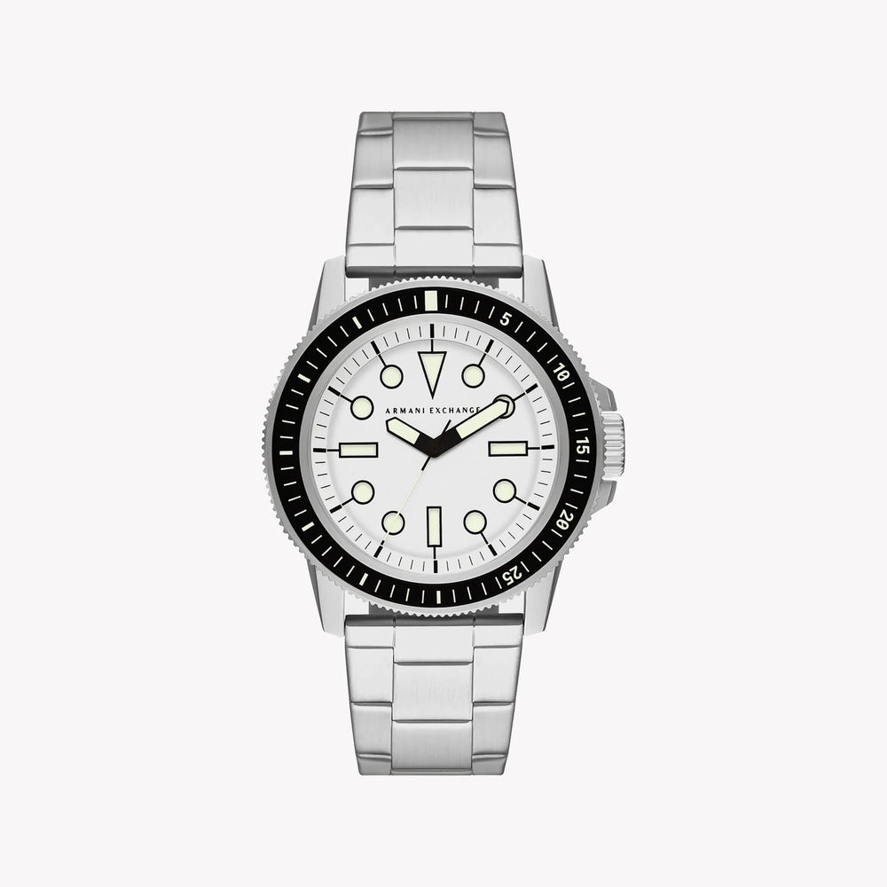 ARMAANI EXCHANGE AX1853 - ELEGANT POWERHOUSE MEN'S ANALOG WATCH IN SILVER & WHITE