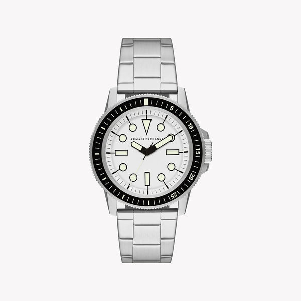 Armani Exchange Men's Silver Stainless Steel Watch, White Dial | Ax1853