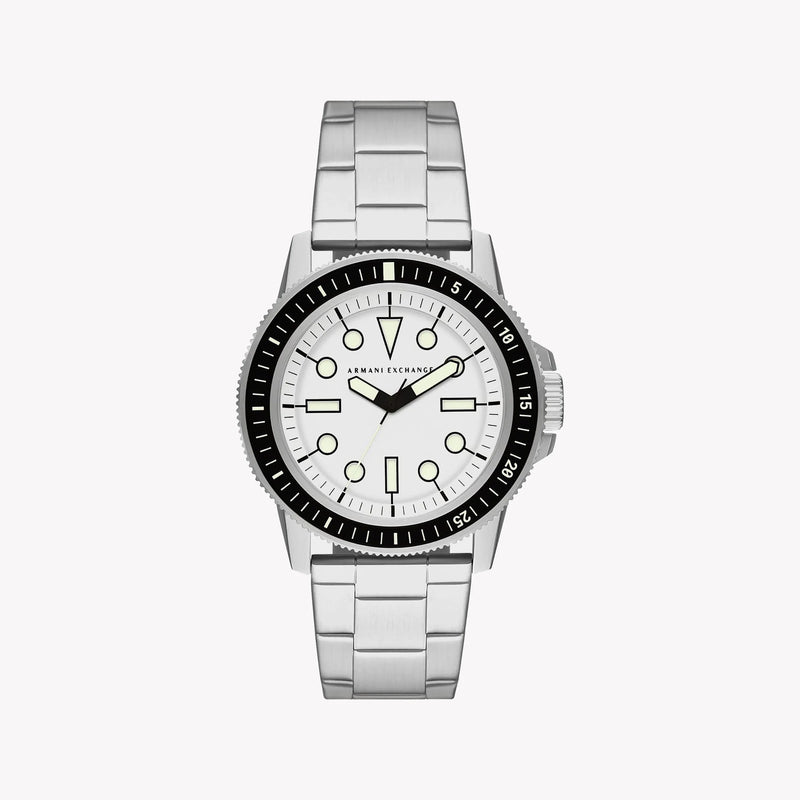 ARMAANI EXCHANGE AX1853 - ELEGANT POWERHOUSE MEN'S ANALOG WATCH IN SILVER & WHITE
