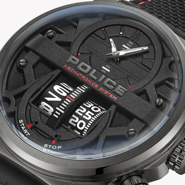 Police Men's Silver Stainless Steel, Black Silicone | Pewjm0006505 by i-watch