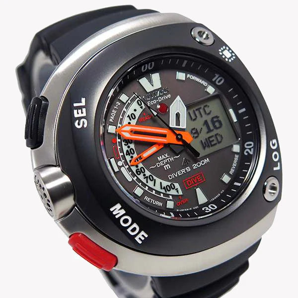 Citizen Jv0027-05e Dynamic Diver - Adventure-Ready Men's Watch With Eco-Drive & 20 Atm Water Resistance by i-watch