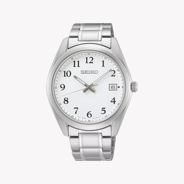 Seiko Men's Silver Stainless Steel Watch, White Dial | Sur459p1 by i-watch