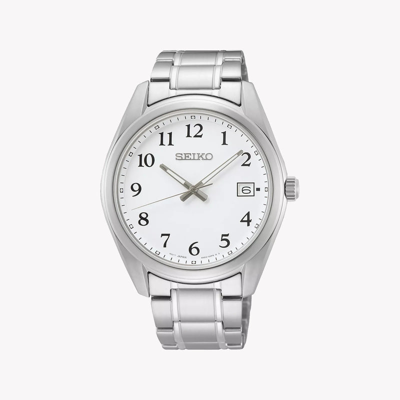 Seiko Men's Silver Stainless Steel Watch, White Dial | Sur459p1 by i-watch