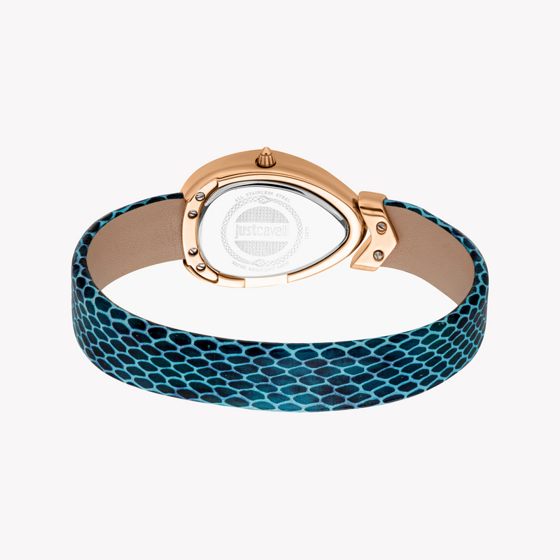 Just Cavalli Women's Rose Gold Watch, Blue Leather | Jc1l321l0055 by i-watch