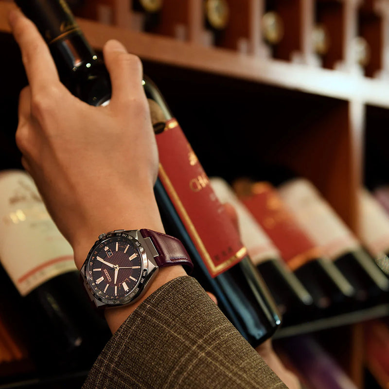 Citizen Cb0216-07w Refined Masterpiece - Men's Eco-Drive Watch With Burgundy Dial And Titanium Case by i-watch