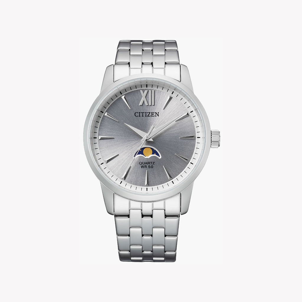 CITIZEN AK5000-54A - ELEGANT TIMEKEEPER WITH MOONPHASE & STAINLESS STEEL FINISH