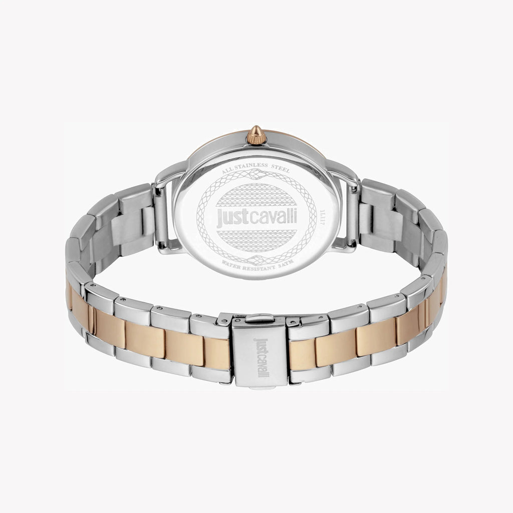 JUST CAVALLI Women's Watch with Silver Stainless Steel Case and Silver & Rose Gold Stainless Steel Band-i-Watch-3