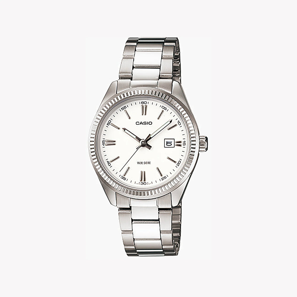 Timeless Elegance Women's Silver Watch, White Dial | Ltp-1302d-7a1vdf by i-watch