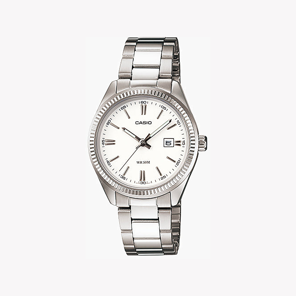 LTP-1302D-7A1VDF - TIMELESS ELEGANCE - SOPHISTICATED WOMEN'S METAL WATCH WITH WHITE DIAL-i-Watch-5